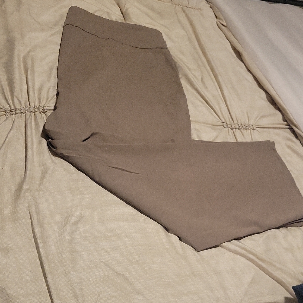 JM Collection Classic  Pull On Brown Pants Size 18 Stretch Fit